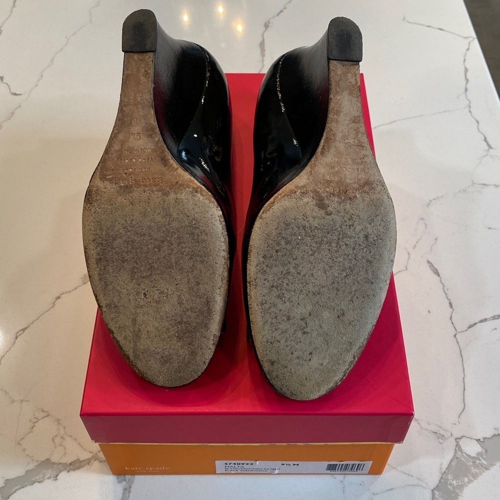 Kate Spade Black Bow Wedges - Picture 8 of 9